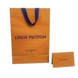 Louis Vuitton Orange Med. Gift Shopping Bag Size L 14"X W 10" X 4" Authentic